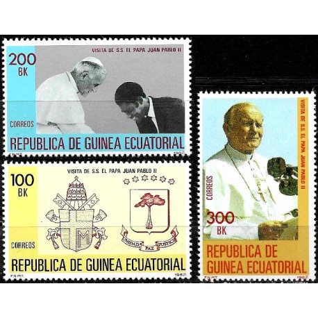 Guinea Ecuatorial. 1982. Serie Completa (Nuevo)  Visita de SS el Papa Juan Pablo II