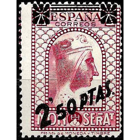 (791) 1938. 2,50 Pesetas sobre 25 Céntimos (Nuevo) IX Cent. Monasterio de Montserrat