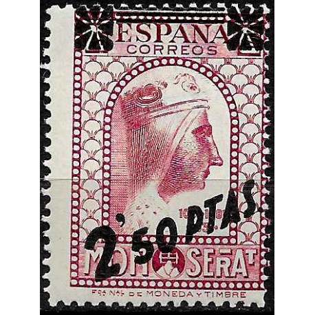 (791) 1938. 2,50 Pesetas sobre 25 Céntimos (Nuevo) IX Cent. Monasterio de Montserrat