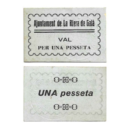 Riera de Gaià. 1937. 1 Peseta (EBC+)