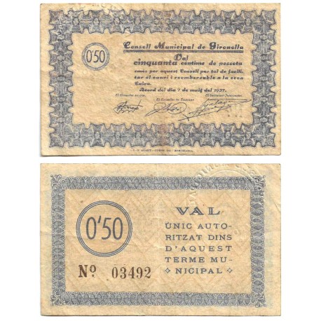 Gironella. 1937. 50 Céntimos (MBC)