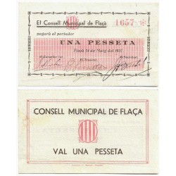 Flaçà. 1937. 1 Peseta (EBC+/SC-)