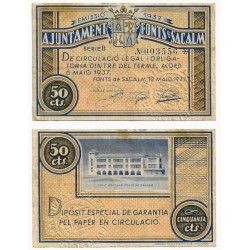 Fonts de Sacalm. 1937. 50 Céntimos (EBC/EBC+)