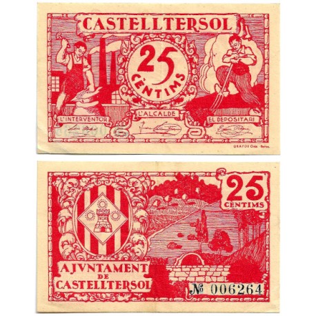 Castelltersol. 1937. 25 Céntimos (EBC)