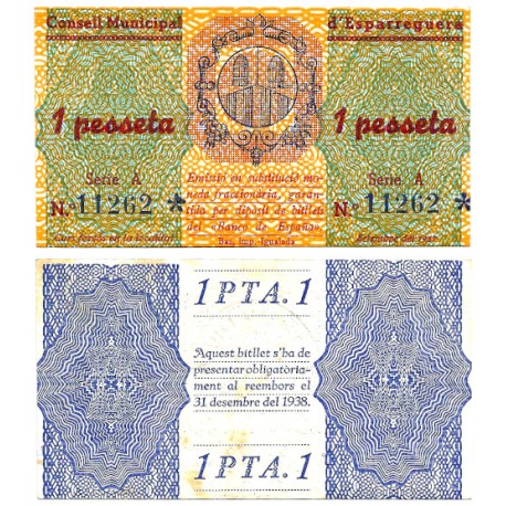 Esparreguera. 1937. 1 Peseta (EBC)