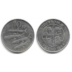 (29.1) Islandia. 1994. 10 Kroner (BC+)