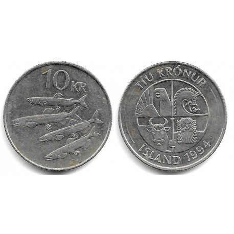 (29.1) Islandia. 1994. 10 Kroner (BC+)
