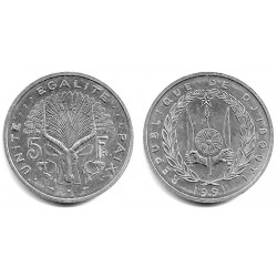 (22) Djibouti. 1991. 5 Francs (EBC+)