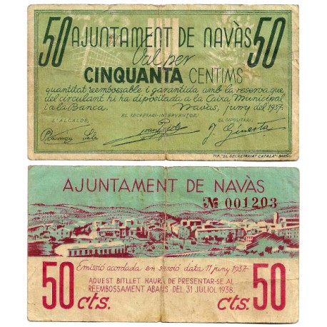 Navàs. 1937. 50 Céntimos (MBC-)