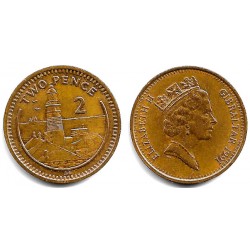 (21) Gibraltar. 1991. 2 Pence (MBC+)