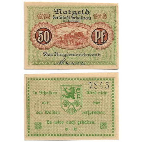 Schalkau (Turingia). 1918. 50 Pfennig (EBC+)