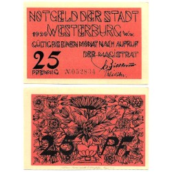 Westerburg (Renania-Palatinado). 1920. 25 Pfennig (EBC+)