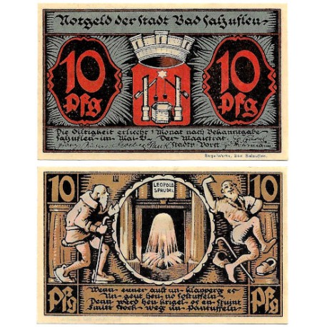 Bad Salzuflen (Renania del Norte-Westfalia). 1920-22. 10 Pfennig (EBC+)
