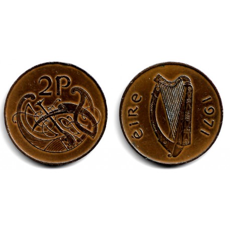 (21) Irlanda. 1971. 2 Pence (MBC)