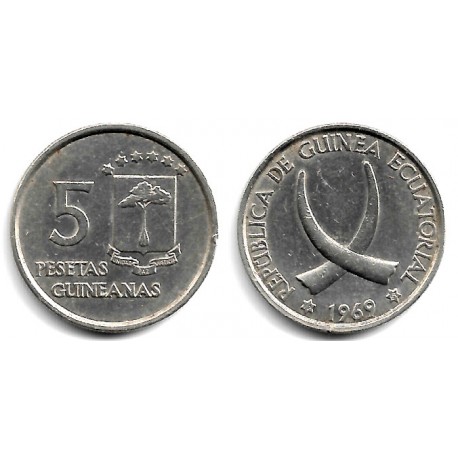 (2) Guinea Ecuatorial. 1969*(19-69). 5 Pesetas (EBC-)