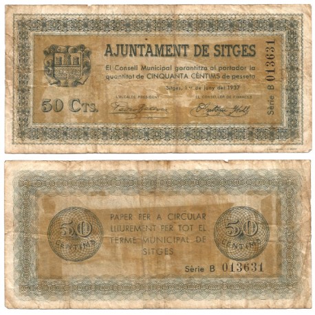 Sitges. 1937. 50 Céntimos (MBC-)