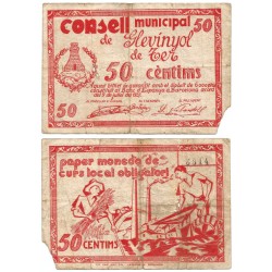 Glevinyol de Ter. 1937. 50 Céntimos (BC) Roturas