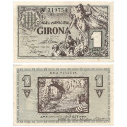 Gerona. 1937. 1 Peseta (SC-) Manchitas