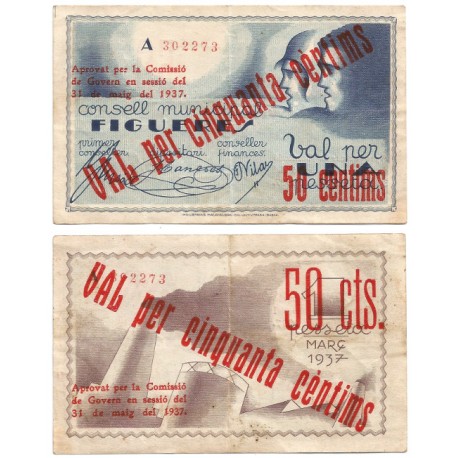 Figueres. 1937. 50 Céntimos (MBC)