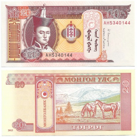 (63g) Mongolia. 2013. 20 Togrog (SC)