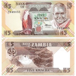 (25d) Zambia. 1980-88. 5 Kwacha (SC)