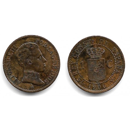 Alfonso XIII. 1906*(6). 1 Céntimo (EBC) Ceca de Madrid SL-V