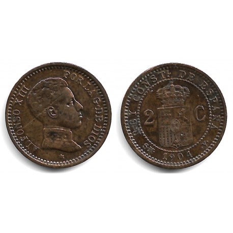 Alfonso XIII. 1904*(04). 2 Céntimos (MBC) Ceca de Madrid SM-V