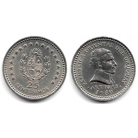 (40) Uruguay. 1960. 25 Centesimos (EBC+)