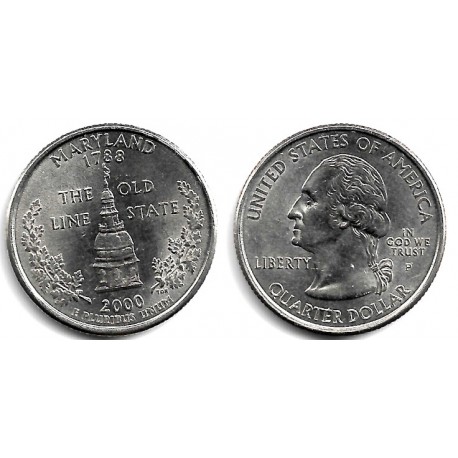 (306) Estados Unidos de América. 2000(P). Quarter Dollar (EBC) Maryland