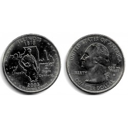 (343) Estados Unidos de América. 2003(D). Quarter Dollar (MBC) Illinois