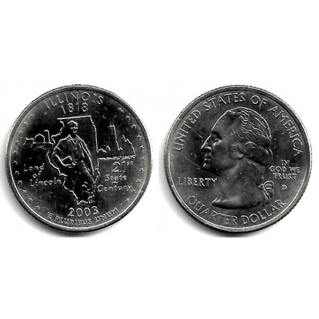 (343) Estados Unidos de América. 2003(D). Quarter Dollar (MBC) Illinois