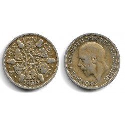 (832) Gran Bretaña. 1936. 6 Pence (BC) (Plata)