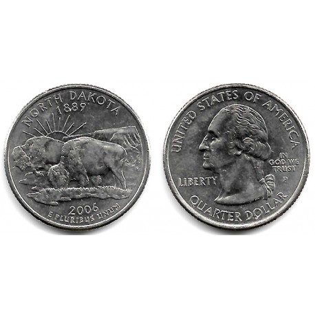 (385) Estados Unidos de América. 2006(P). Quarter Dollar (EBC) North Dakota