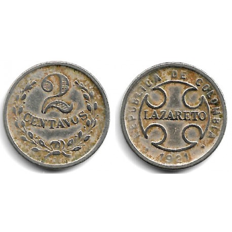 Colombia. 1921. 2 Centavos (BC) Leprosería Lazareto