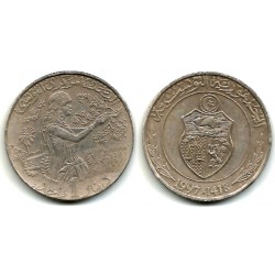 (347) República Tunecina. 1997. 1 Dinar (MBC)