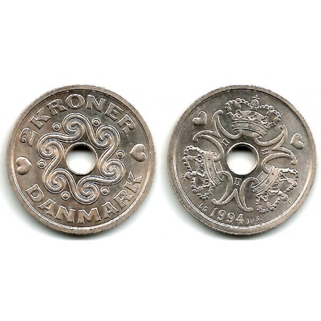 (874.1) Dinamarca. 1994. 2 Kroner (SC)