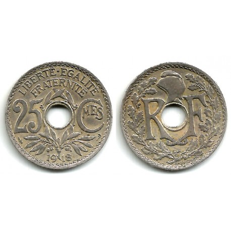 (867a) Francia. 1918. 25 Centimes (MBC+)
