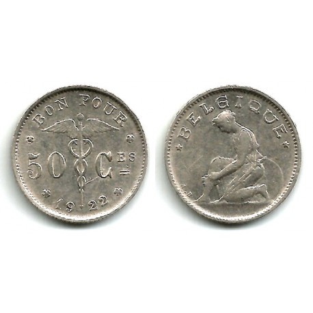 (87) Bélgica. 1922. 50 Centimes (MBC+)