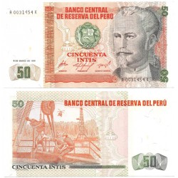 (131a) Perú. 1986. 50 Intis (SC-) Leve Mancha