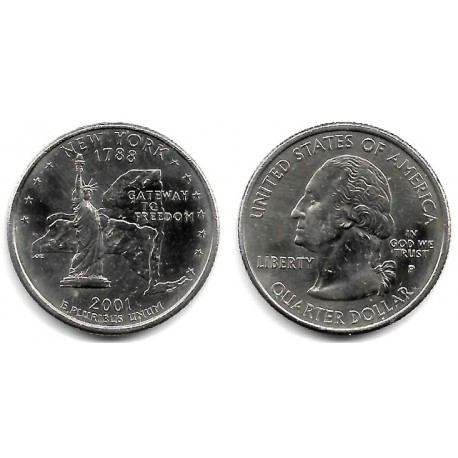 (318) Estados Unidos de América. 2001(P). Quarter Dollar (MBC+) New York