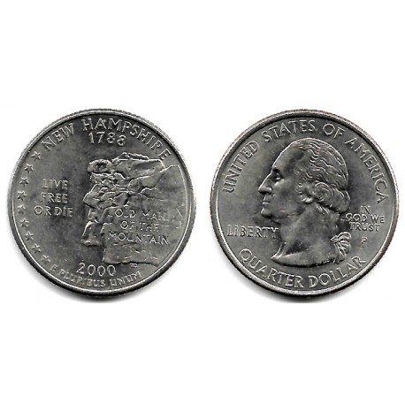 (308) Estados Unidos de América. 2000(P). Quarter Dollar (EBC) New Hampshire