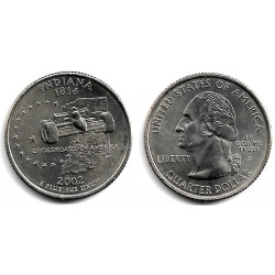 (334) Estados Unidos de América. 2002(D). Quarter Dollar (SC) Indiana
