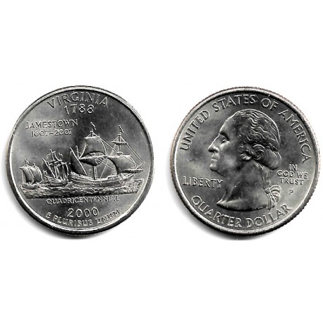 (309) Estados Unidos de América. 2000(P). Quarter Dollar (SC) Virginia