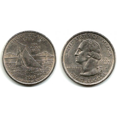 (320) Estados Unidos de América. 2001(D). Quarter Dollar (MBC) Rhode Island