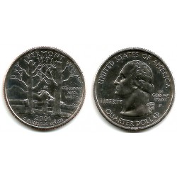 (321) Estados Unidos de América. 2001(P). Quarter Dollar (SC) Vermont