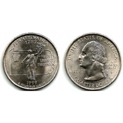 (295) Estados Unidos de América. 2000(P). Quarter Dollar (SC) Pennsylvania
