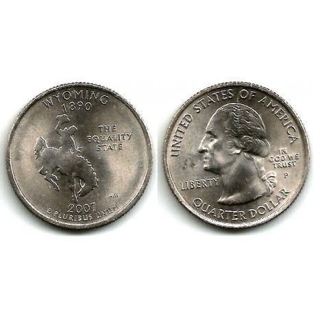 (399) Estados Unidos de América. 2007(P). Quarter Dollar (EBC+) Wyoming