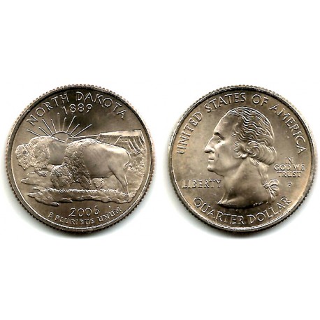 (385) Estados Unidos de América. 2006(P). Quarter Dollar (SC) North Dakota