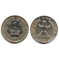 (44) Imperio Alemán (Weimar). 1926(A). 1 Mark (MBC) (Plata)