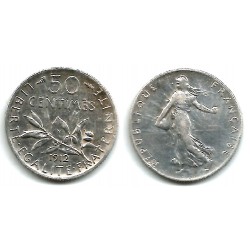 (854) Francia. 1912. 50 Centimes (MBC+) (Plata)